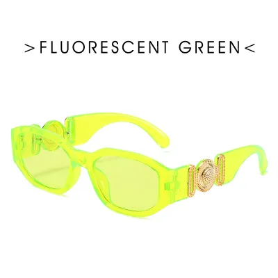 Men And Women Casual Fashion Retro Polygonal Small Frame Square Full Frame Sunglasses