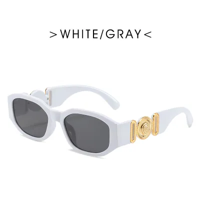 Men And Women Casual Fashion Retro Polygonal Small Frame Square Full Frame Sunglasses