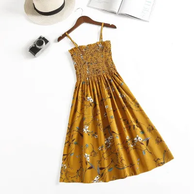 Women's Polka Dot Print Sling Vacation Dress French Retro Style