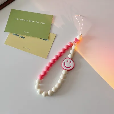 Women's Fashion Beaded Smile Phone Chain with Smile Beads