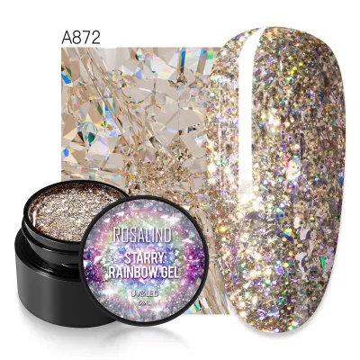 Fashion Symphony Glitter Nail Art Gel, Phototherapy UV Nail Polish, Soak Off Gel, Monochrome Strobe