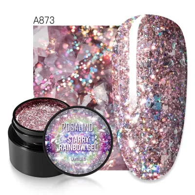 Fashion Symphony Glitter Nail Art Gel, Phototherapy UV Nail Polish, Soak Off Gel, Monochrome Strobe