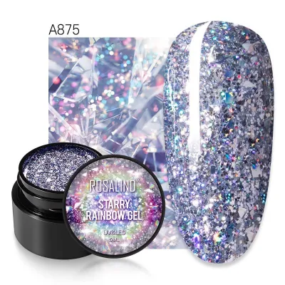 Fashion Symphony Glitter Nail Art Gel, Phototherapy UV Nail Polish, Soak Off Gel, Monochrome Strobe