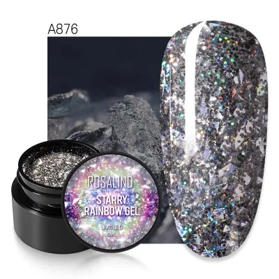 Fashion Symphony Glitter Nail Art Gel, Phototherapy UV Nail Polish, Soak Off Gel, Monochrome Strobe