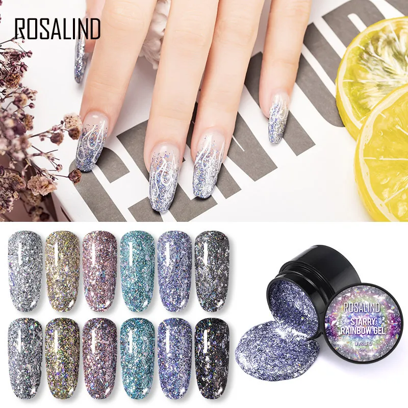 Fashion Symphony Glitter Nail Art Gel, Phototherapy UV Nail Polish, Soak Off Gel, Monochrome Strobe