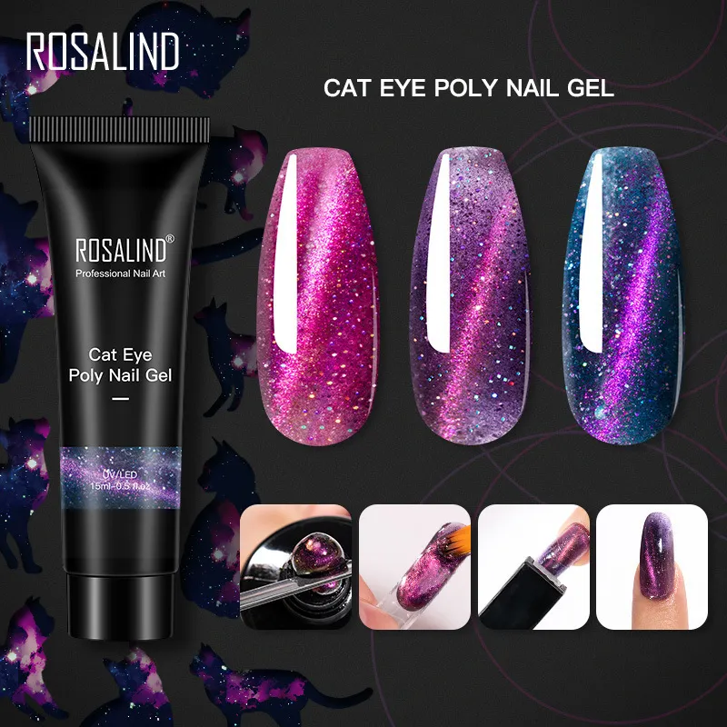 Fashion Glitter Cat Eye Quick Extension Gel Nail Polish 15ML
