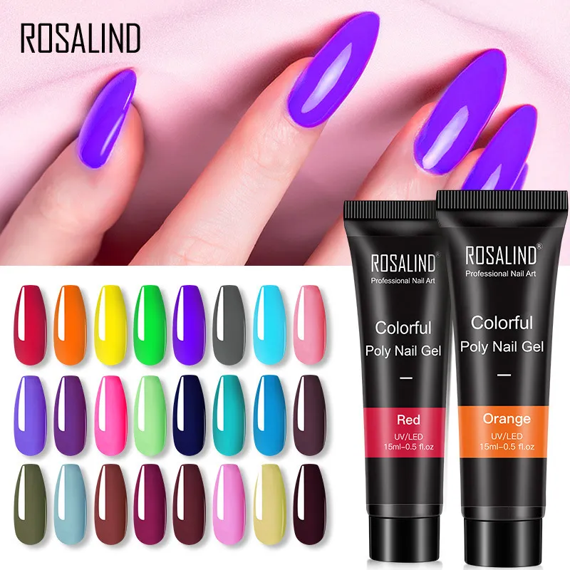 Solid Color Nail Extension Gel Tube 15Ml Beauty Nails Polish Transparent Nude