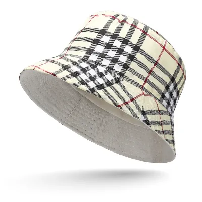 Unisex Casual Plaid Flora Printing Camouflage Sunshade Bucket Hat