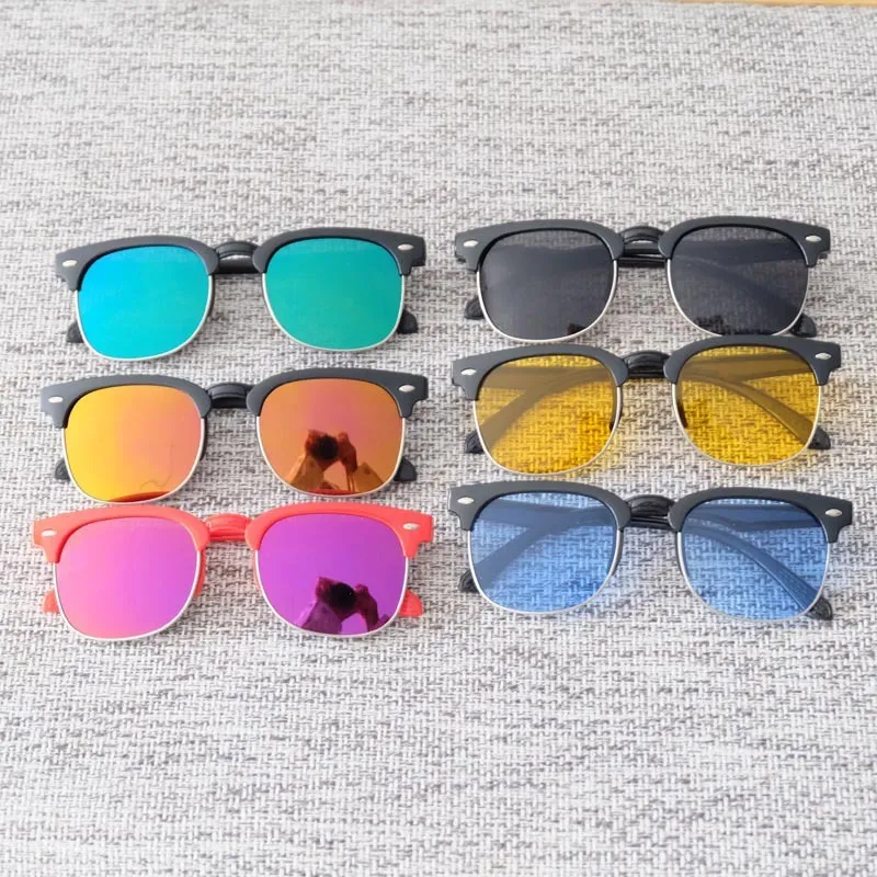 Children Kids Baby Fashion Girls Boys Round Metal Frame Sunglasses