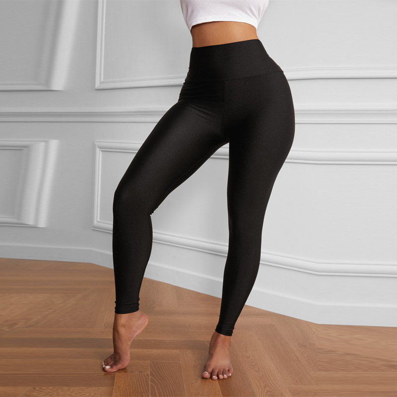 Wholesale Women S Casual Solid Color High Waist Stretch Athletic Yoga Leggings