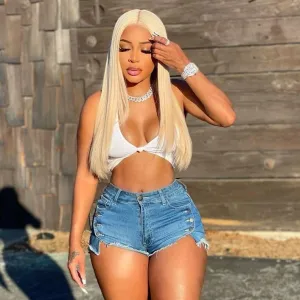 Women's Sexy Stretch Button Denim Shorts