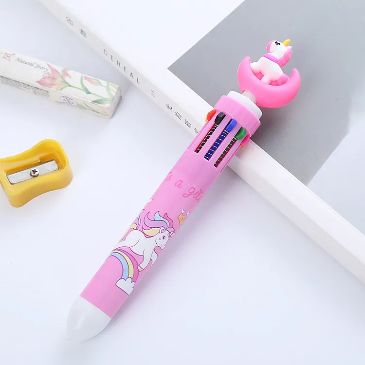 Cartoon Pens Colorful Gel Ink Pen- Flamingos & Unicorns- Quantity of 10-  Cute!