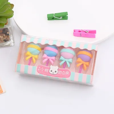 Wholesale Creative Cartoon Gift Box TPR Eraser for Stationery Supplies