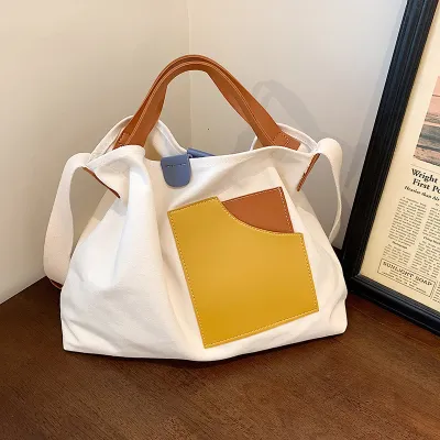 Women Fashionable Simple Letter Large Capacity Canvas Tote Bag