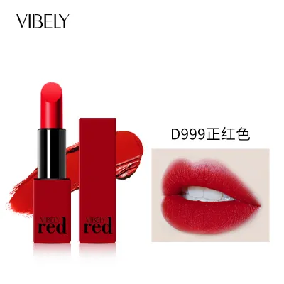 VIBELY Matte Long Lasting Lipstick - Universal Skin Type, Velvet Texture, Non-Stick Cup