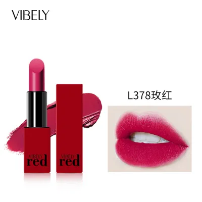 VIBELY Matte Long Lasting Lipstick - Universal Skin Type, Velvet Texture, Non-Stick Cup