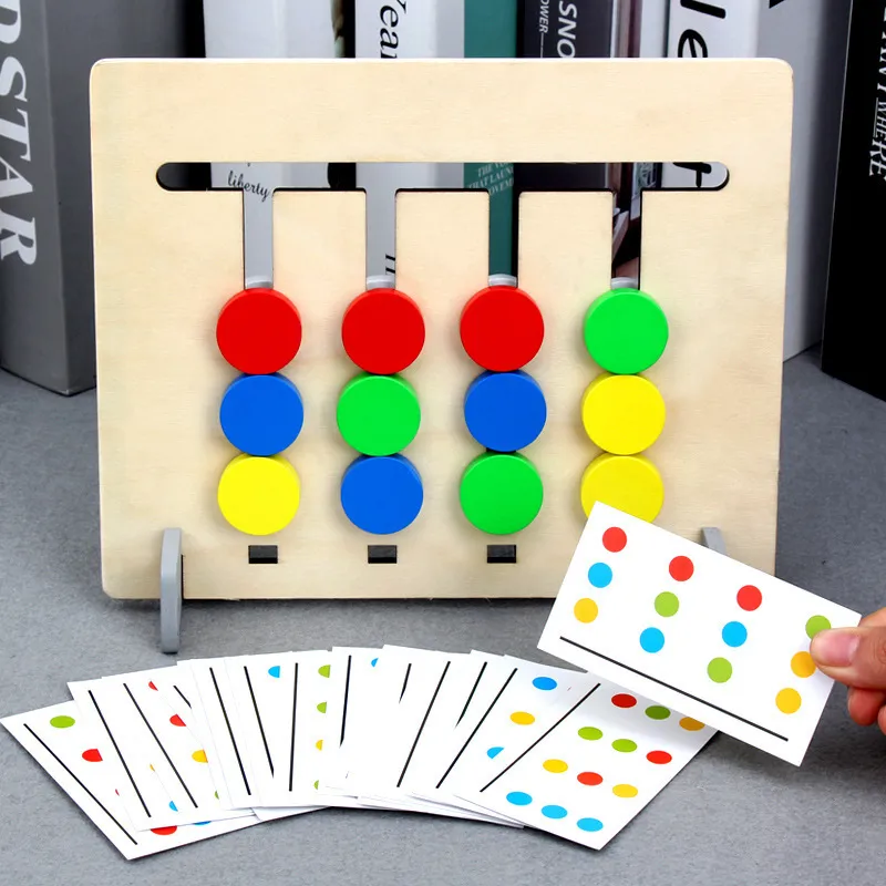 Baby Toddler Kids Boys Girls Wooden Four-Color Fruit Logic Game Educational Toys