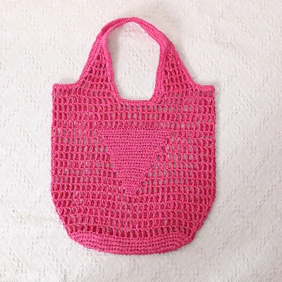 Women Fashion Large Capacity Hollow Woven Straw Handbag