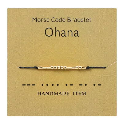 Morse Code Alphanumeric Couple Bracelet Copper