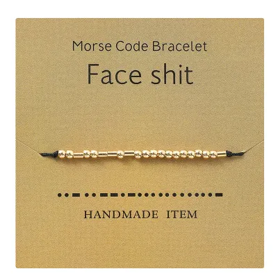 Morse Code Alphanumeric Couple Bracelet Copper