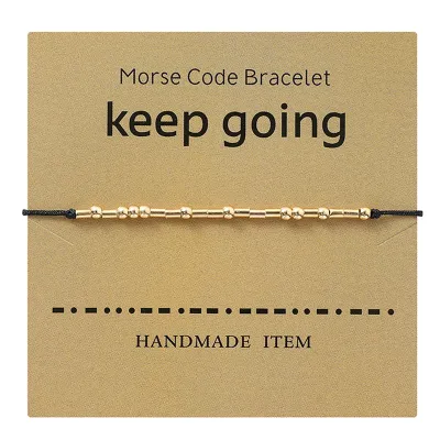 Morse Code Alphanumeric Couple Bracelet Copper