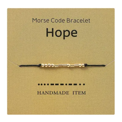 Morse Code Alphanumeric Couple Bracelet Copper