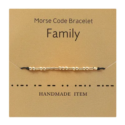 Morse Code Alphanumeric Couple Bracelet Copper
