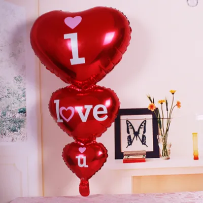 String Heart Love Aluminum Film Balloon Wedding Bride New House Decoration