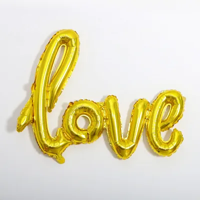 Wedding Room Decoration One-Piece Love Aluminum Foil Balloon Champagne Gold Balloon