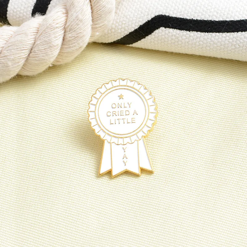 Women Men Fashion Only Cried A Little Badge Metal Brooches