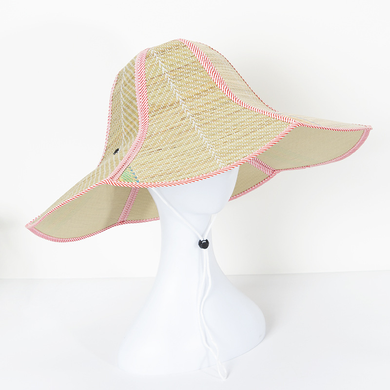 Wholesale Summer Men'S And Women'S Fashion Casual Folding Fan Sunshade  Sunscreen Straw Bucket Hat