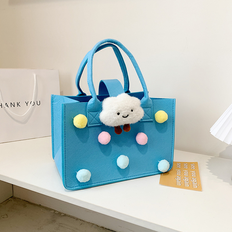 ★LOTSYOU★ lotsyou_Fairy tale Padding Big bag Blue Wholesale Children Kids Baby Fashion Girls Cartoon Felt Handbag