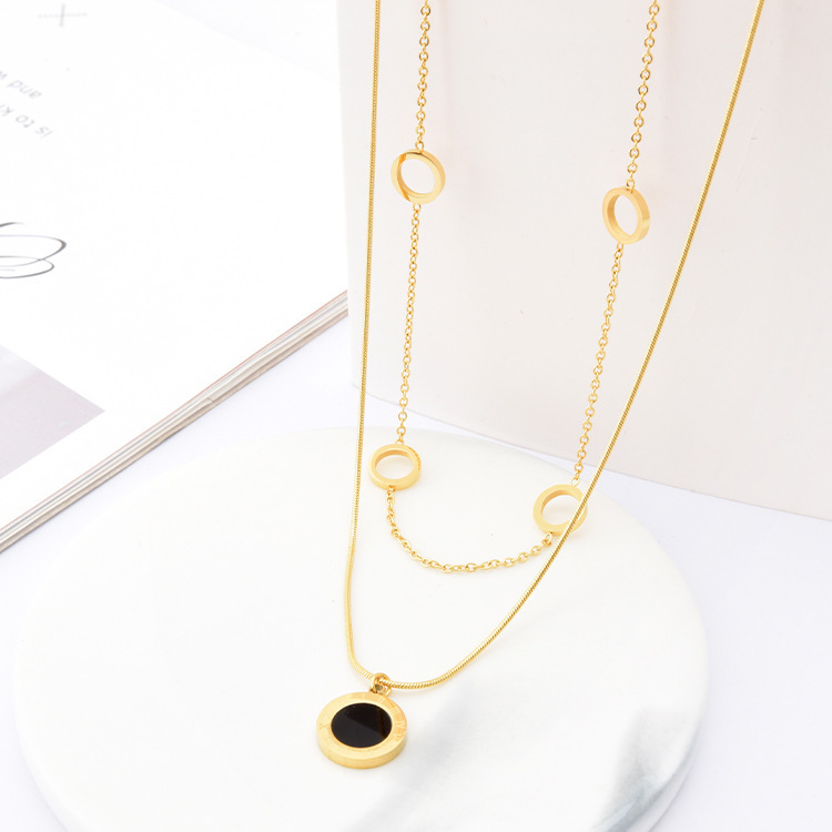 Cz And Shell Clover Pendant Faceted Beaded Necklace - Sea Life