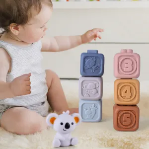 Children Kids Baby Educational Building Block Soft Silicone Domino Toy