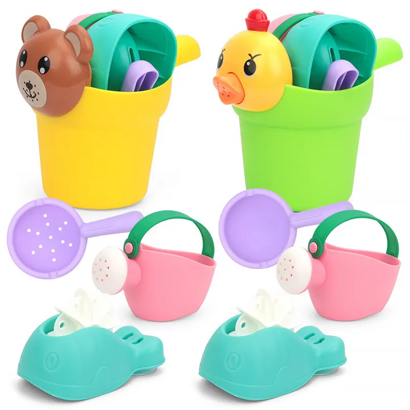 Children's Baby Fashion Cartoon Duck Water Bottle Bath Beach Toy Set