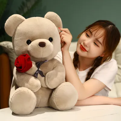 Children Kids Baby Fashion Cartoon Animal Rose Bear Plush Doll Stuffed Toy