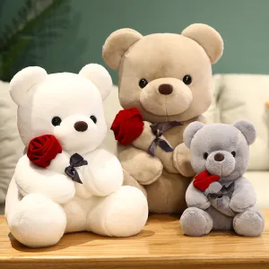 Children Kids Baby Fashion Cartoon Animal Rose Bear Plush Doll Stuffed Toy