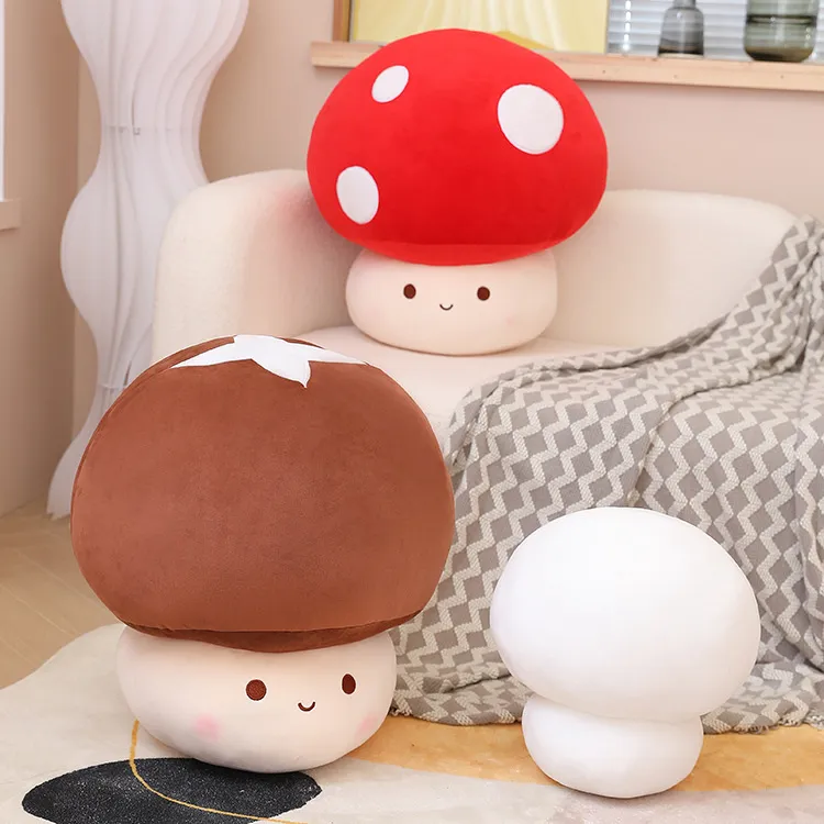 Fashion Cartoon Mushroom Doll Plushie Stuffed Toy Pillow Gift for Children Kids Baby