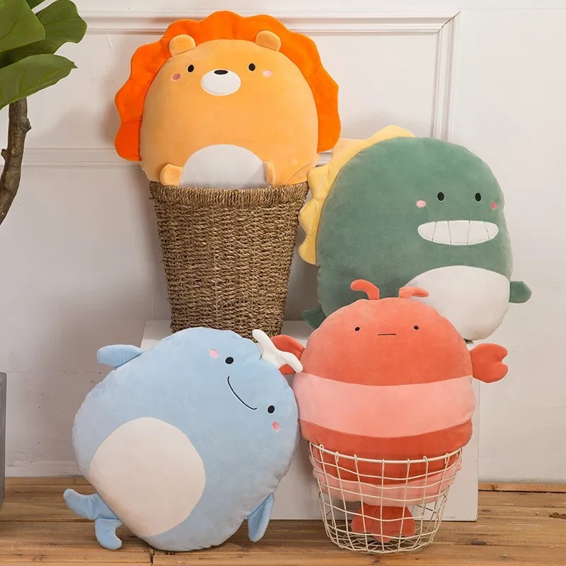 Kids Baby Fashion Cartoon Animal Plushie Doll Stuffed Toy Pillow with Super Soft Short Plush PP Cotton
