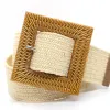 Square Buckle Beige
