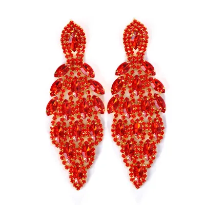 Women Fashion Exaggerated Rhinestones Drop Earrings