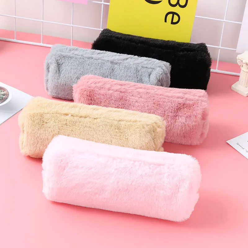 Creative Plush Octagonal Pencil Case, Velvet Pencil Pouch