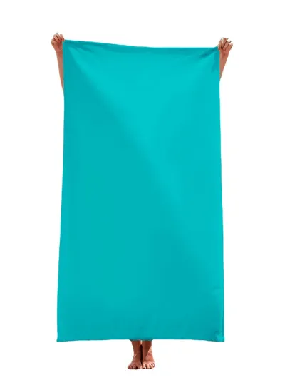 Double-Sided Fleece Microfiber Beach Towel - Solid Color Square Towel for Women