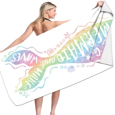 Double-Sided Fleece Microfiber Square Beach Towel for Women