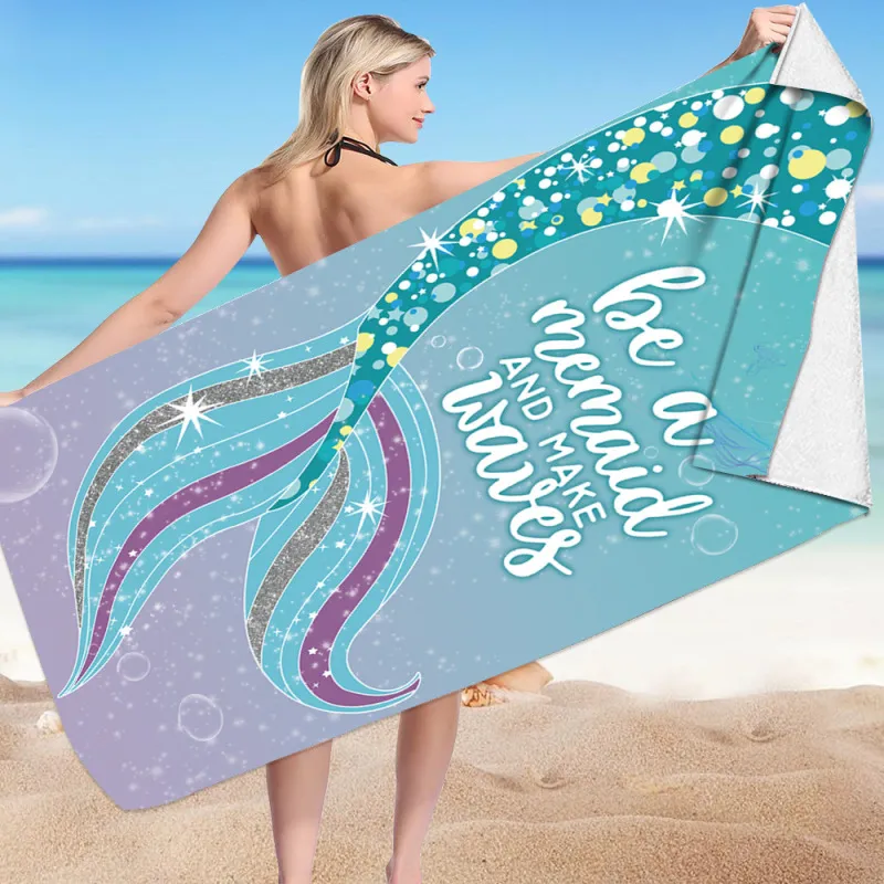 Double-Sided Fleece Microfiber Square Beach Towel for Women