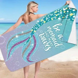 Double-Sided Fleece Microfiber Square Beach Towel for Women