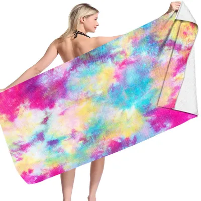 Fashion Double-Sided Fleece Microfiber Square Beach Towel