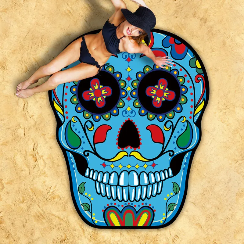 Trendy Skull Shaped Microfiber Beach Towel