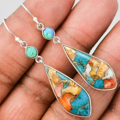 Women's Vintage Multicolored Lacquer Earrings