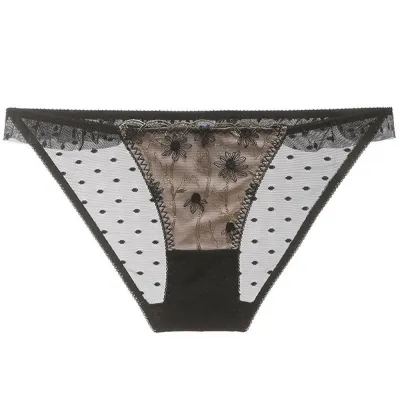 Women's Seamless See-Through Lace Mesh Low Waist Panties